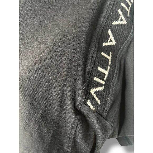 Fila Black Crop Top Spellout Logo Relaxed Shoulder Cotton Sporty Streetwear - Picture 4 of 6